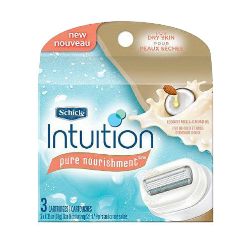 Schick Intuition Pure Nourishment Razor Refills, Coconut Milk And Almond Oil - 3 Ea